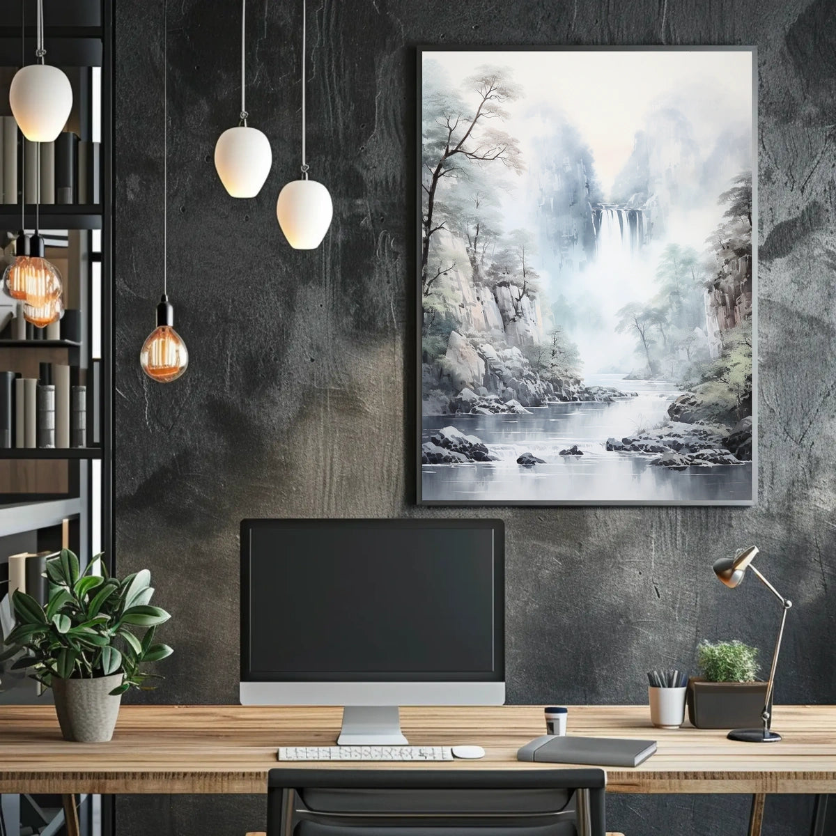 Majestic Waterfall Landscape: National Park Poster