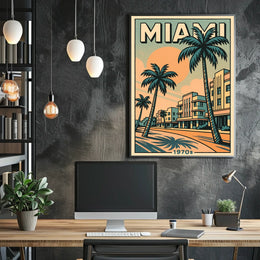 Miami Retro 1970s Travel Poster