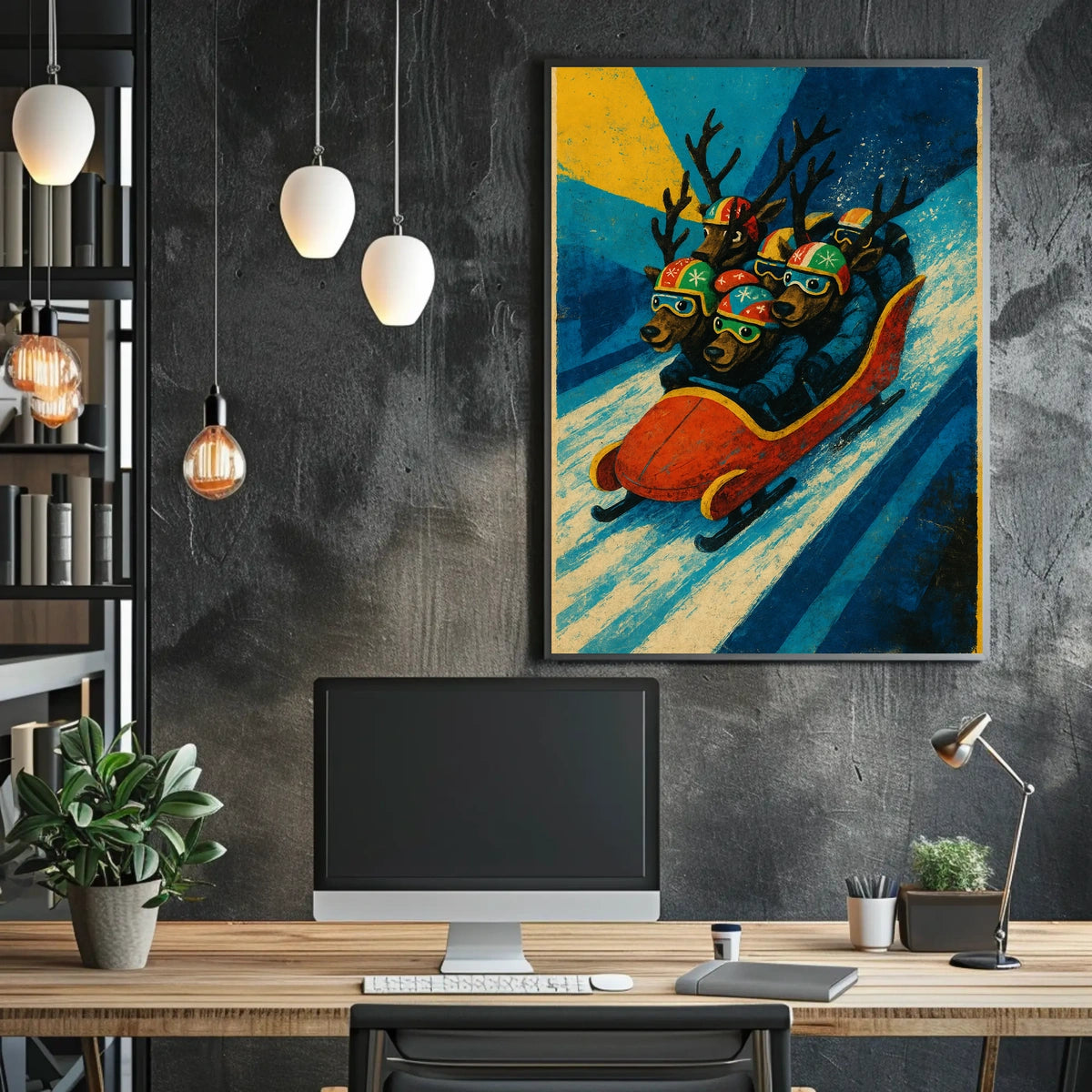 Reindeer Bobsled Adventure Poster