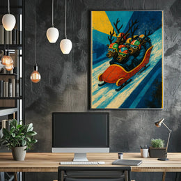 Reindeer Bobsled Adventure Poster