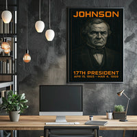 Andrew Johnson 17th President of the United States Techno Schematic Poster