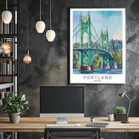 St. Johns Bridge in Portland Poster PosterGoat