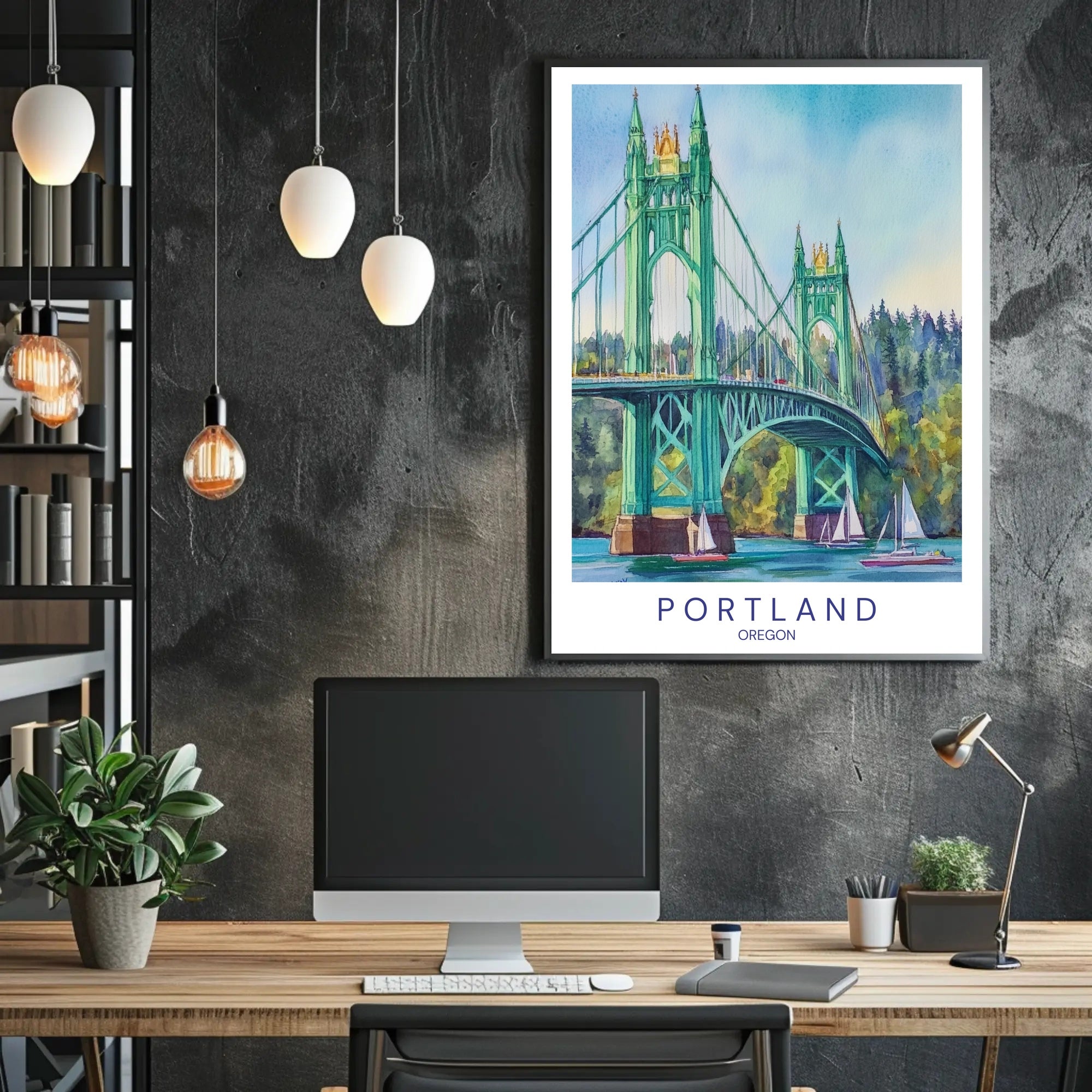 St. Johns Bridge in Portland Poster PosterGoat