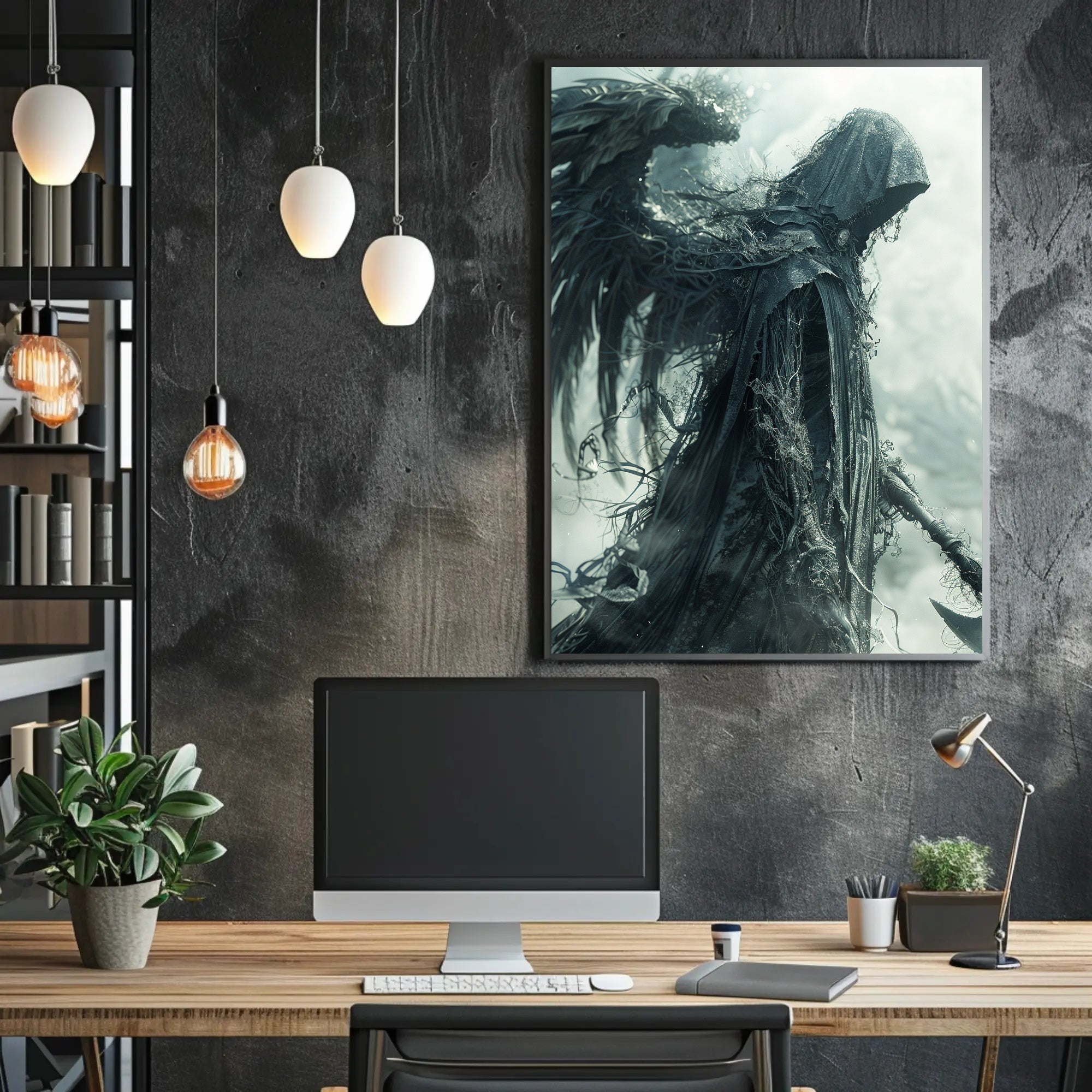 Ethereal Guardian: Dark Fantasy and Mythology Poster PosterGoat