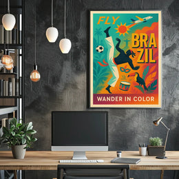 Fly to Brazil Wander in Color Poster