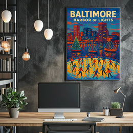 Baltimore Harbor Of Lights Poster