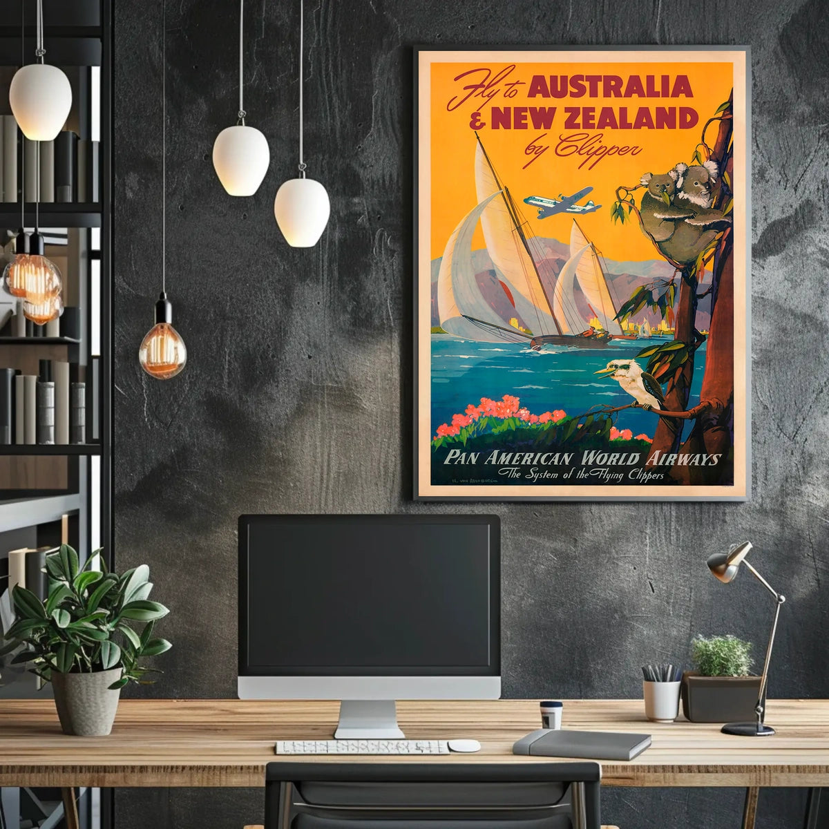 Fly To Australia New Zealand By Poster