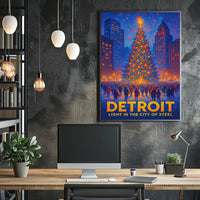 Detroit Light In The City Of Steel Poster