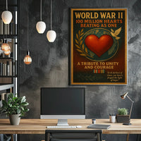 World War II Unity Courage Vintage Poster