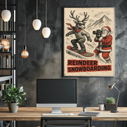 Reindeer Snowboarding Extravaganza Poster