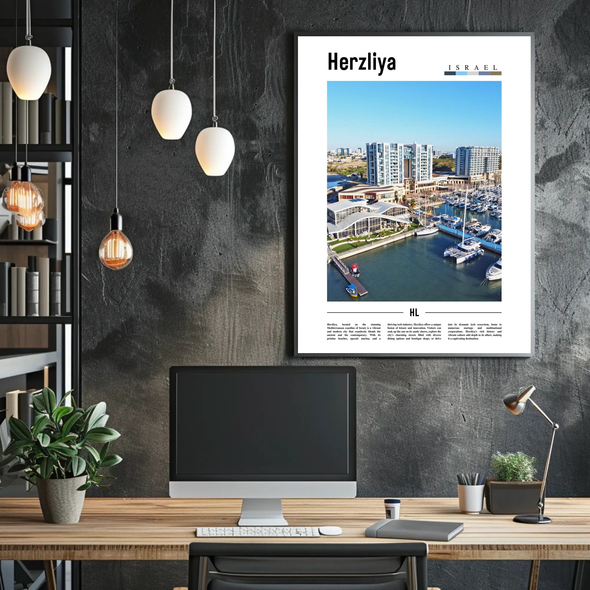 Herzliya Marina Escape: Inviting Urban Travel Poster PosterGoat