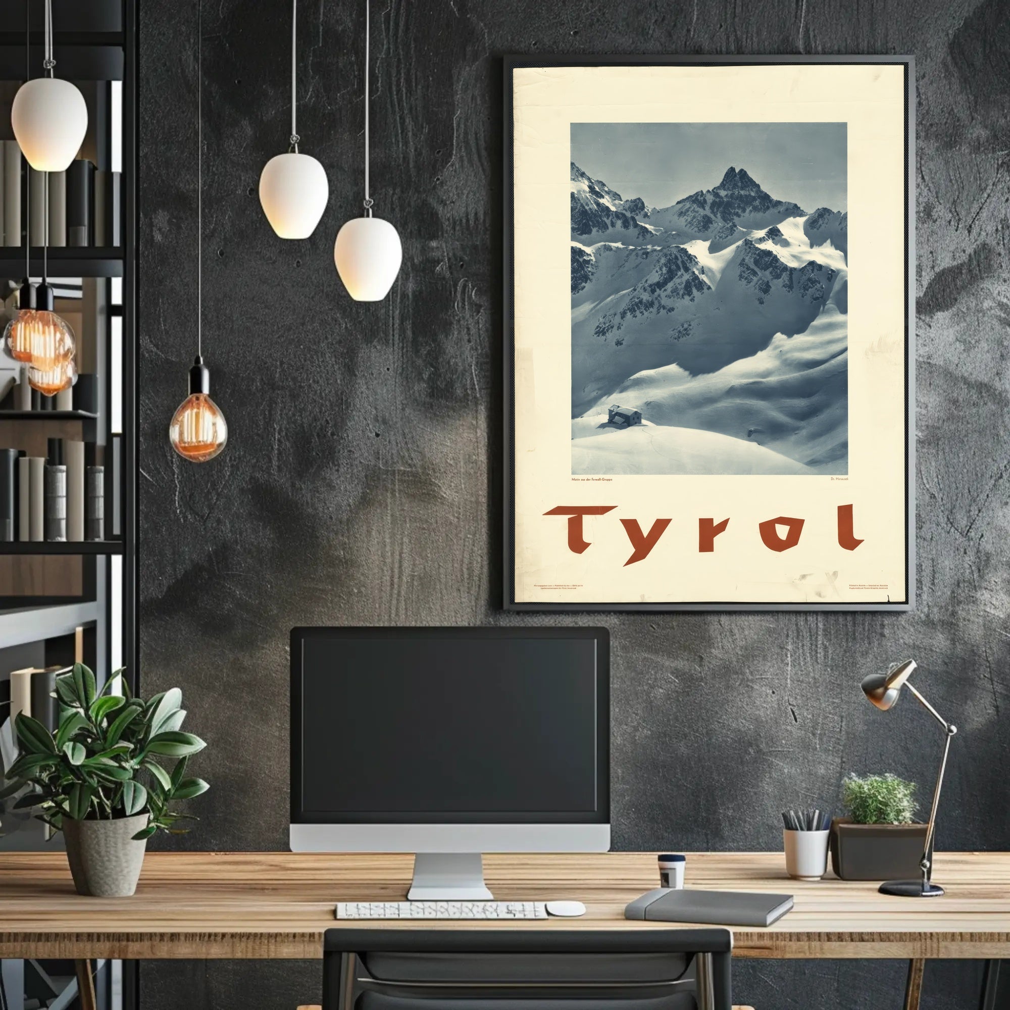 Tyrol Black-and-White Vintage Travel Poster PosterGoat