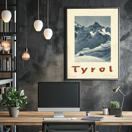 Tyrol Black-and-White Vintage Travel Poster PosterGoat