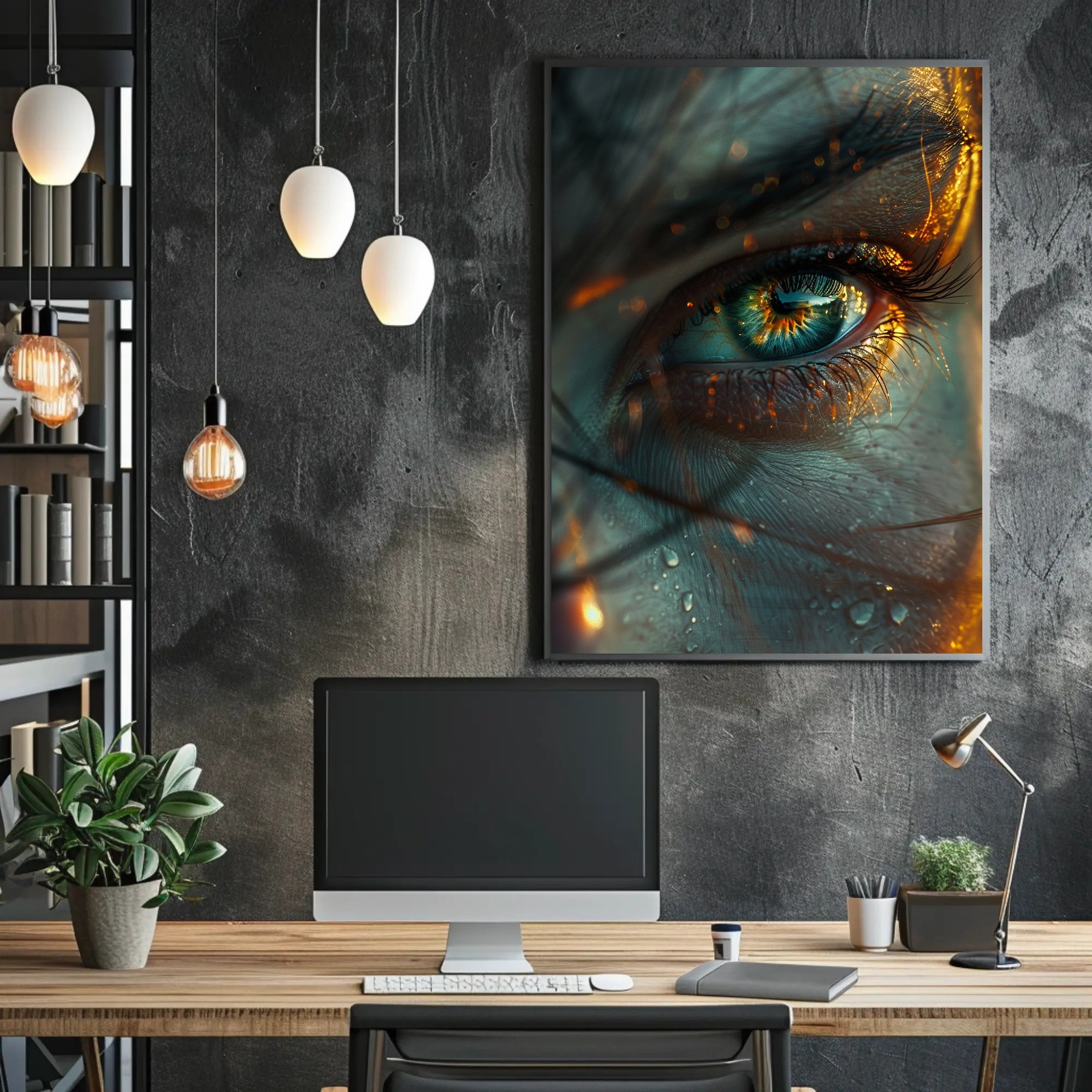 Mystical Iris: Surreal Eye Art Poster PosterGoat