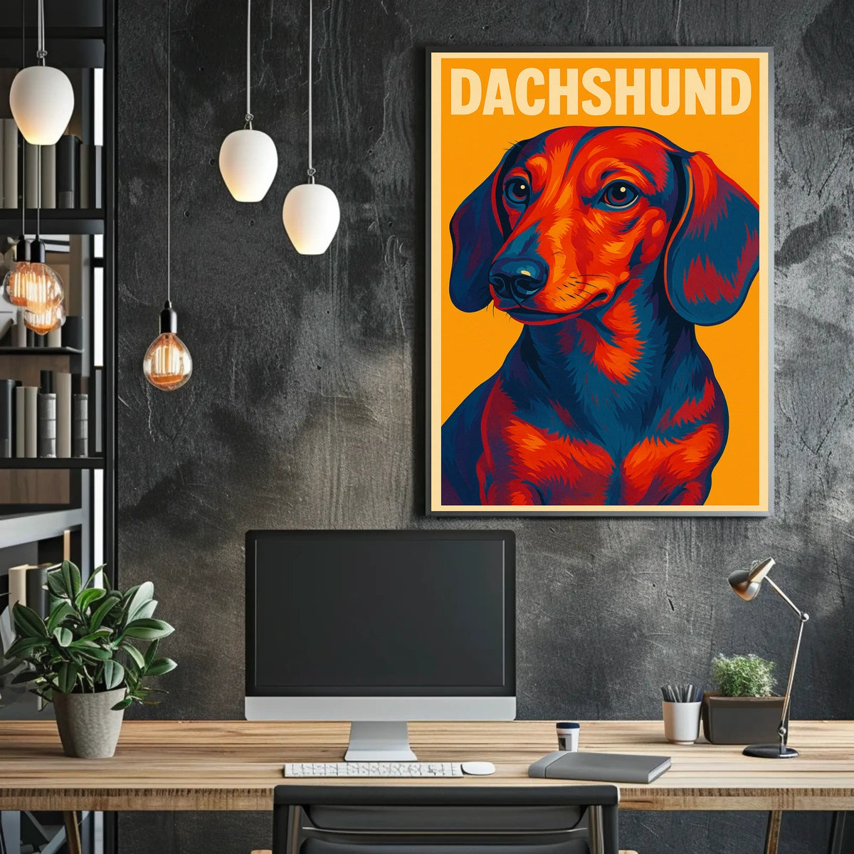 Vibrant Dachshund Portrait Poster