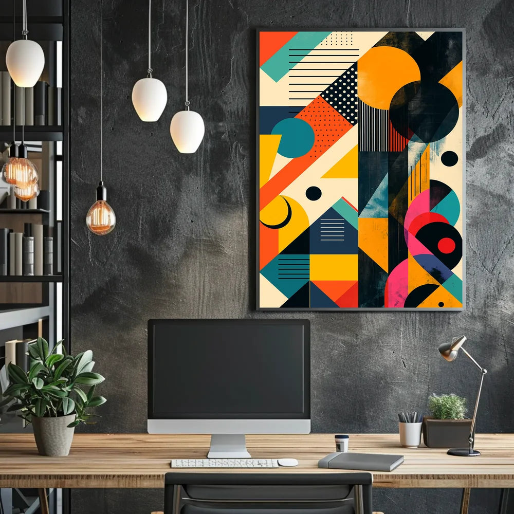 Modern Abstract Geometric Art Print - Abstract or Artistic Poster