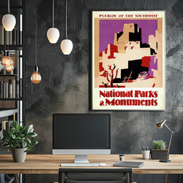 Pueblos Of The Southwest Travel Poster Vintage Print