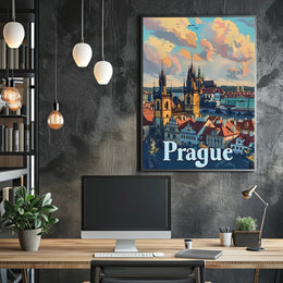 Prague Skyline Poster