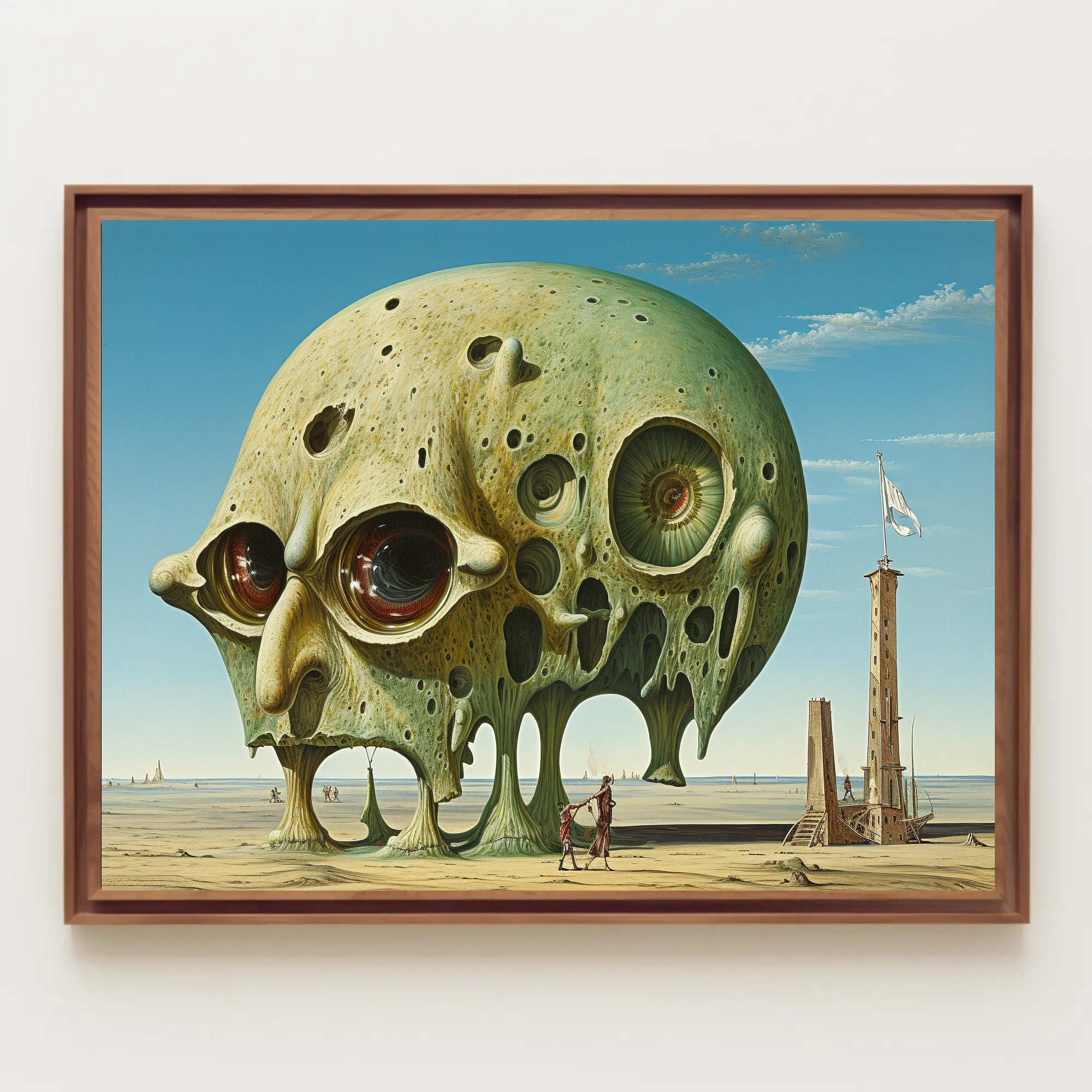 Surreal Desert Skullscape Art: Abstract or Artistic Poster