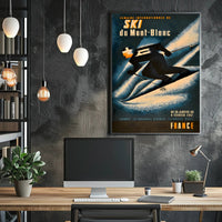 Vintage Skiing Mont Blanc Event Poster - Sports Poster PosterGoat