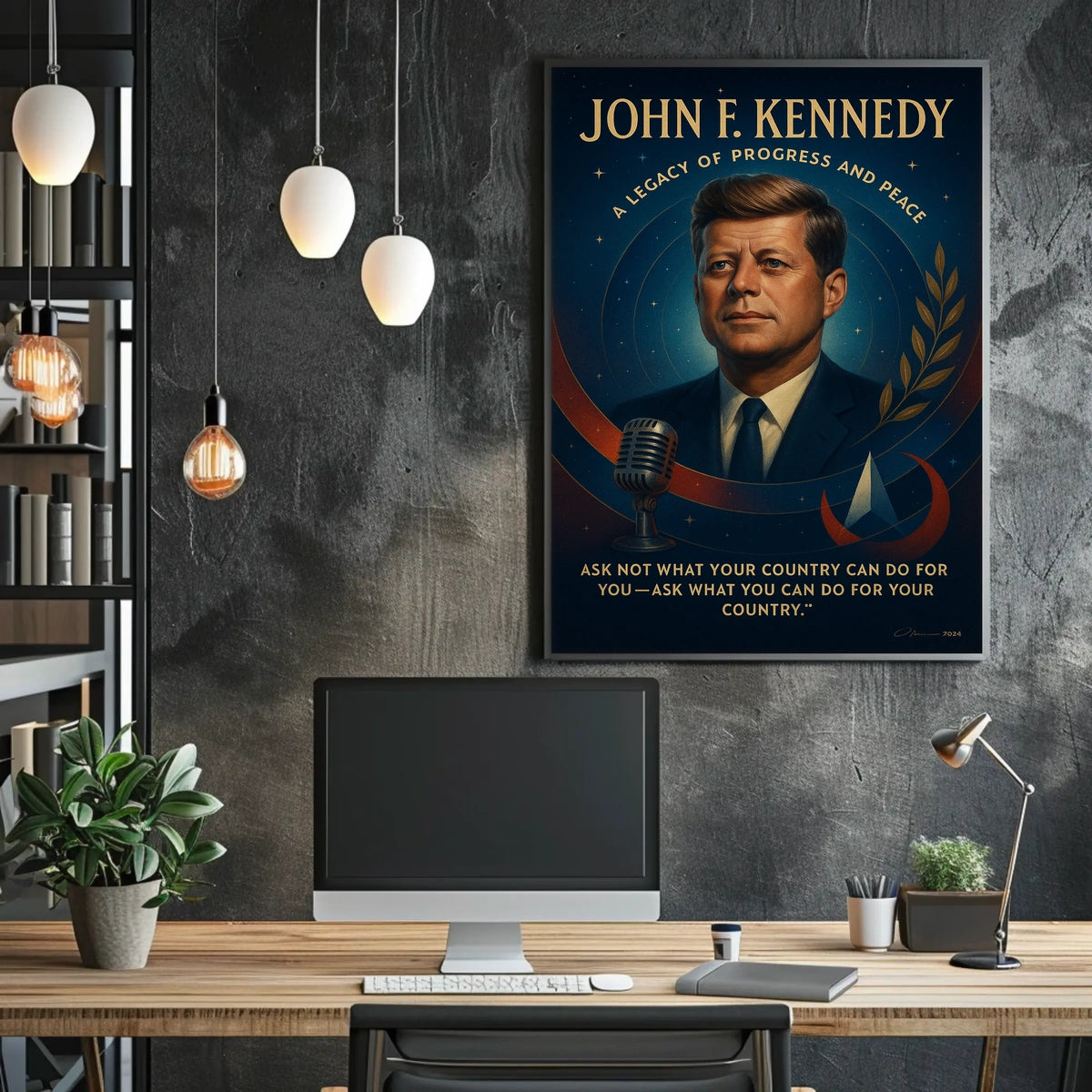 John F. Kennedy Legacy Inspirational Art Poster