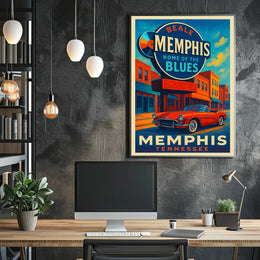 Memphis Home of the Blues Poster