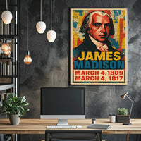 James Madison 4th President of the United States Street Art Mashup Poster