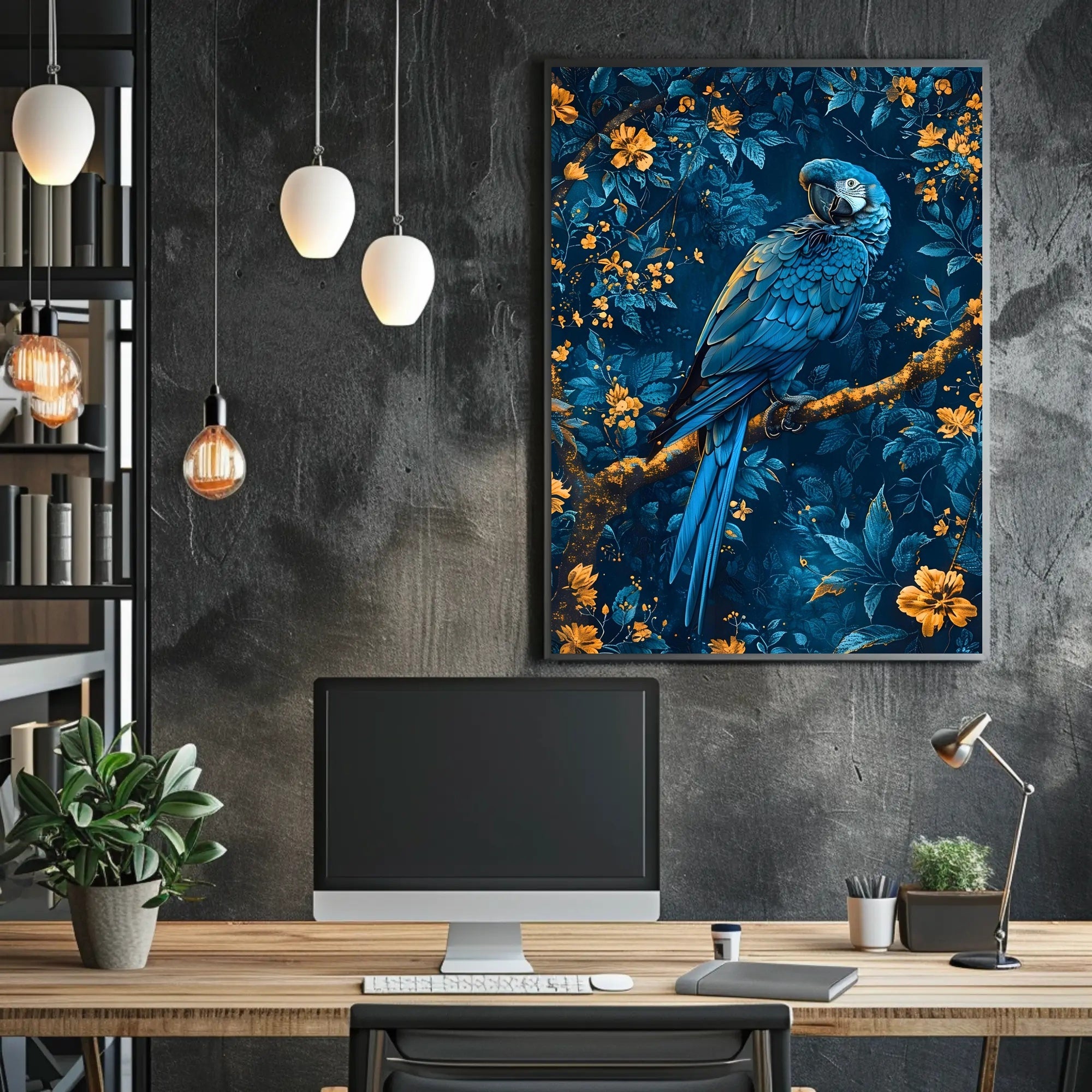 Vibrant Blue Macaw Exotic Animal Poster