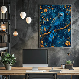 Vibrant Blue Macaw Exotic Animal Poster