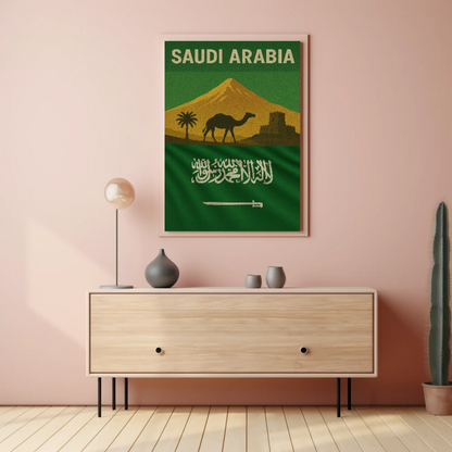 Saudi Arabian Vintage Design Cultural or Heritage Poster