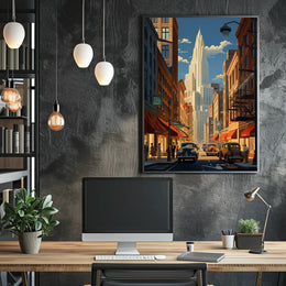 Vintage Cityscape Vintage Poster PosterGoat