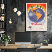 Free and United: Pan American Day Poster PosterGoat