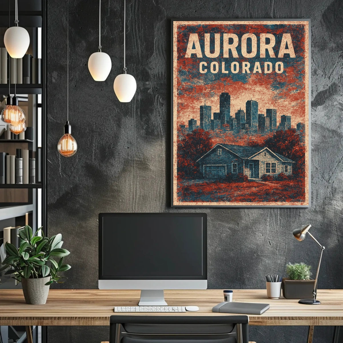 Aurora Colorado Skyline Luminous Wanderlust Poster