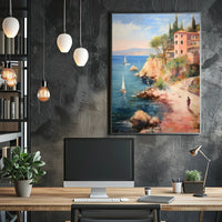Coastal Mediterranean Cliffside View Travel Poster