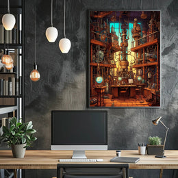 Steampunk Laboratory Poster