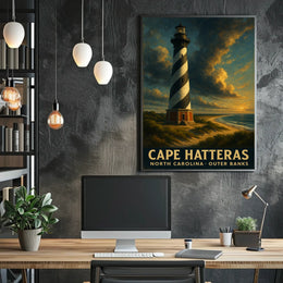 Cape Hatteras Lighthouse Coastal Collectors Nautical Poster