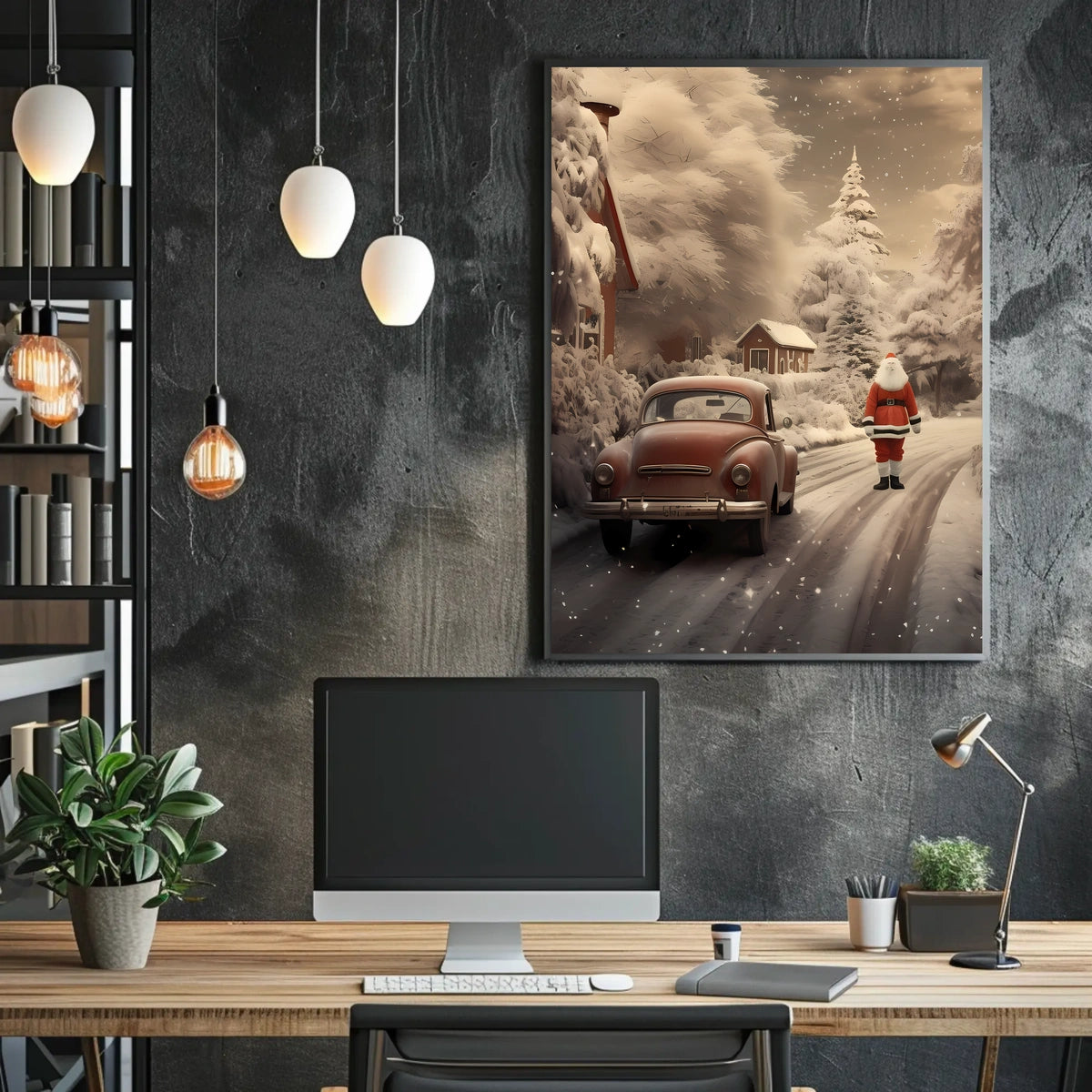 Winter Wonderland With Santa Poster