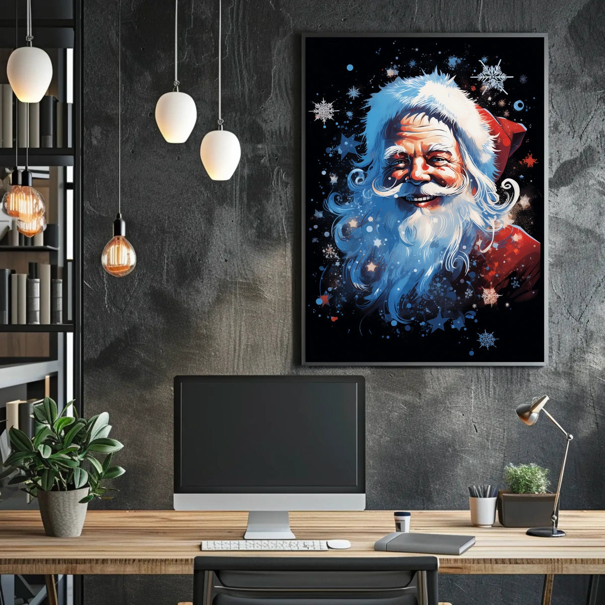 Santa Claus Festive Art Print Poster Abstract, Artistic Category