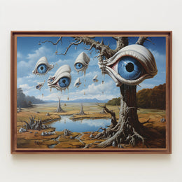 Surreal Landscape with Eyes: Abstract or Artistic Poster