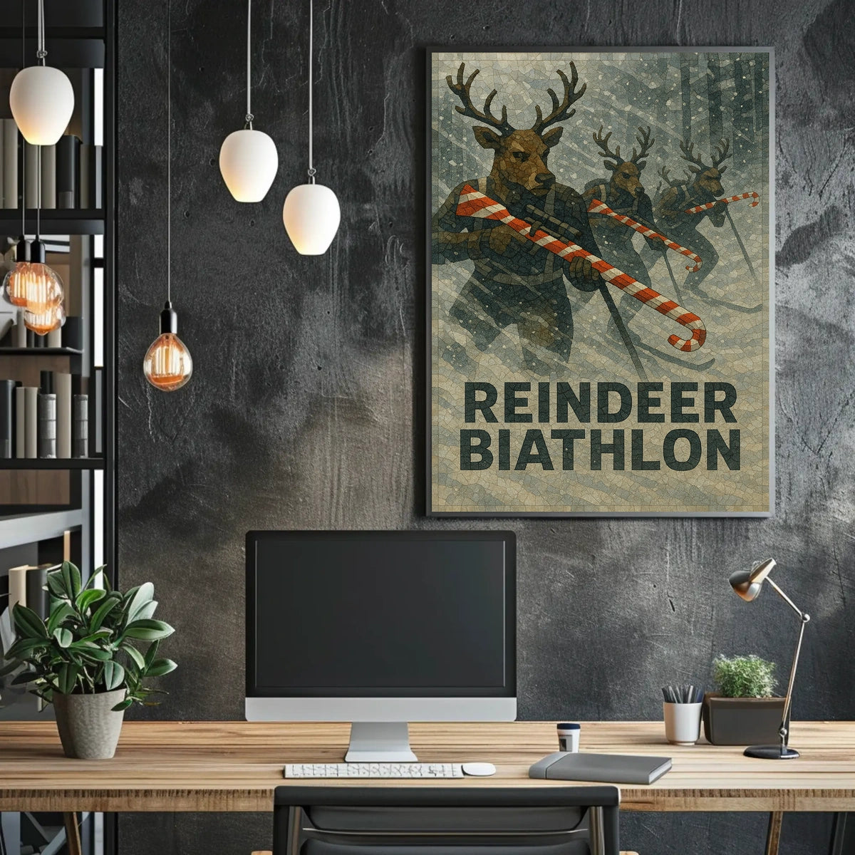 Reindeer Biathlon Poster