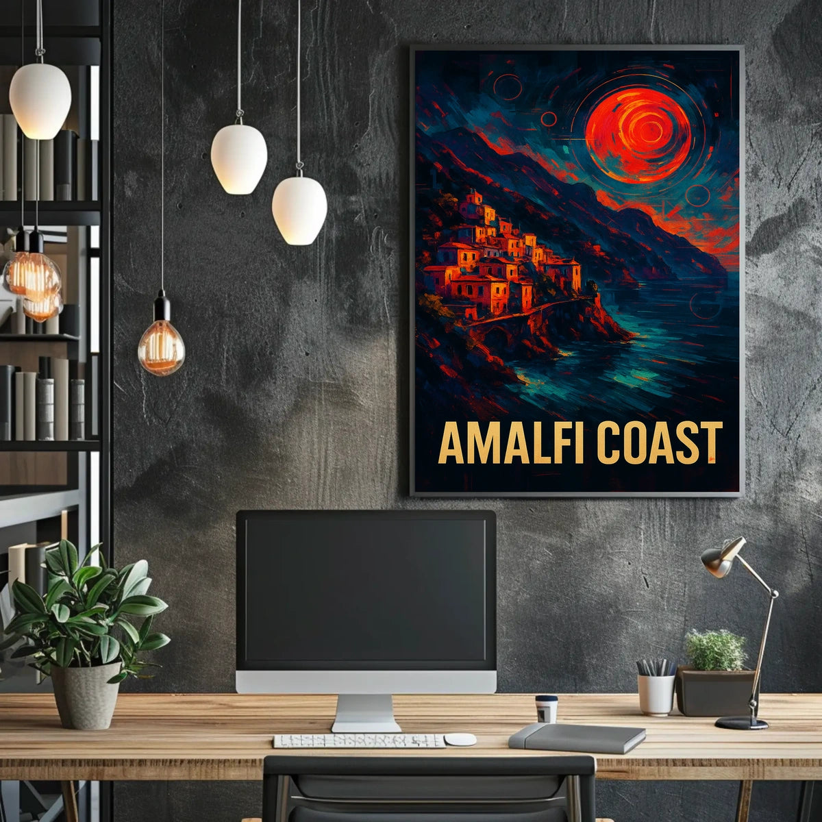 Amalfi Coast A Vibrant Landscape Poster Wall Art Decor