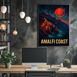 Amalfi Coast A Vibrant Landscape Poster Wall Art Decor