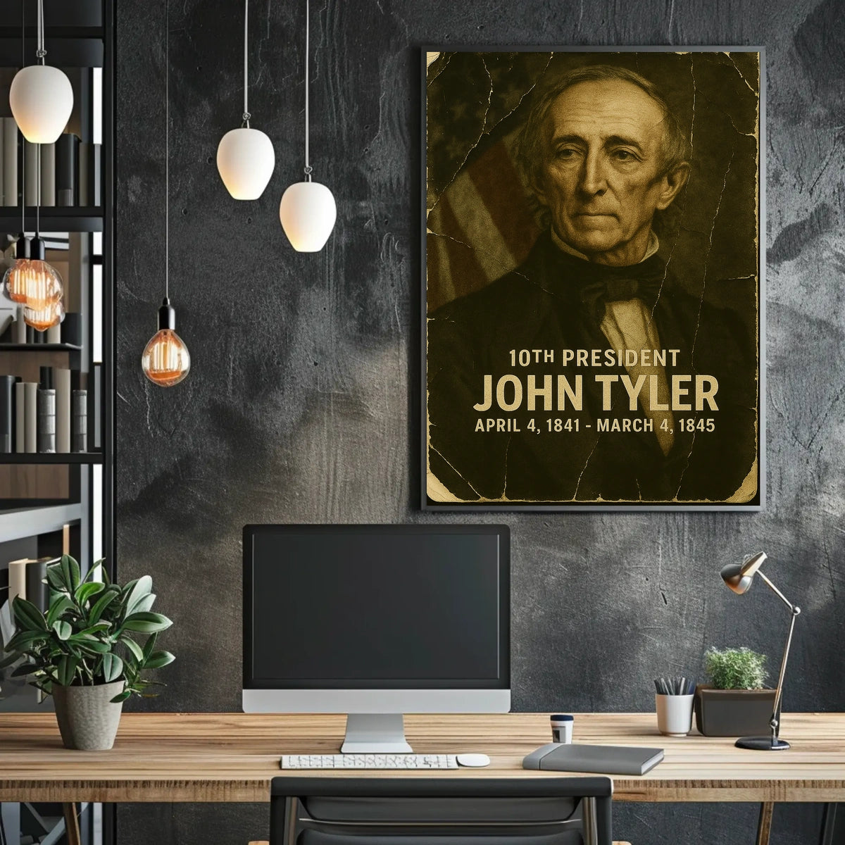 John Tyler 10th President of the United States Damaged Photograph Poster