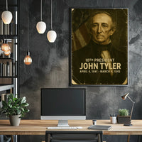 John Tyler 10th President of the United States Damaged Photograph Poster