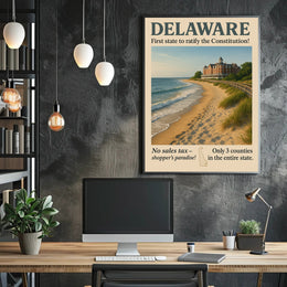 Delaware First State Highlights Wall Art Print PosterGoat
