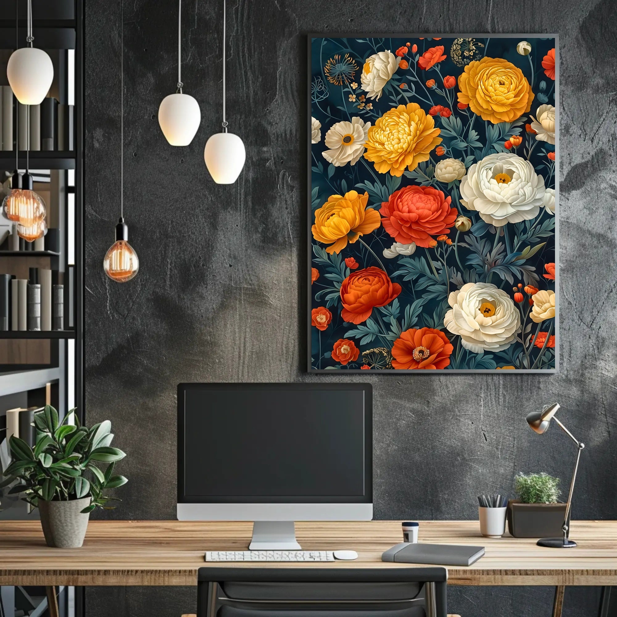 Vibrant Floral Symphony Wall Art Print