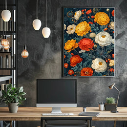 Vibrant Floral Symphony Wall Art Print
