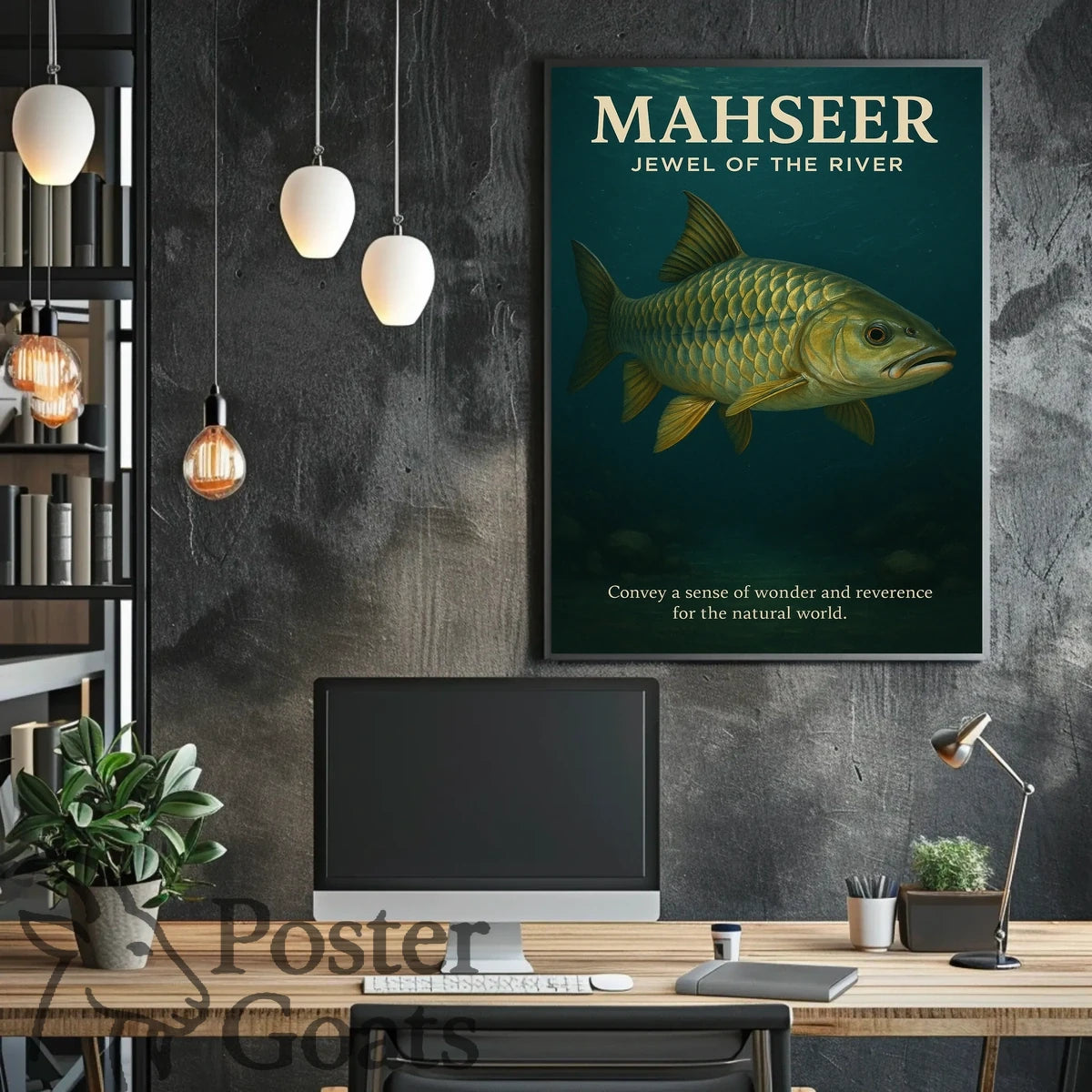 MAHSEER Fish Photorealistic Animal Poster