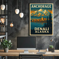 Anchorage and Denali, Alaska Poster