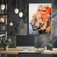 Coastal Cliffside Homes Poster